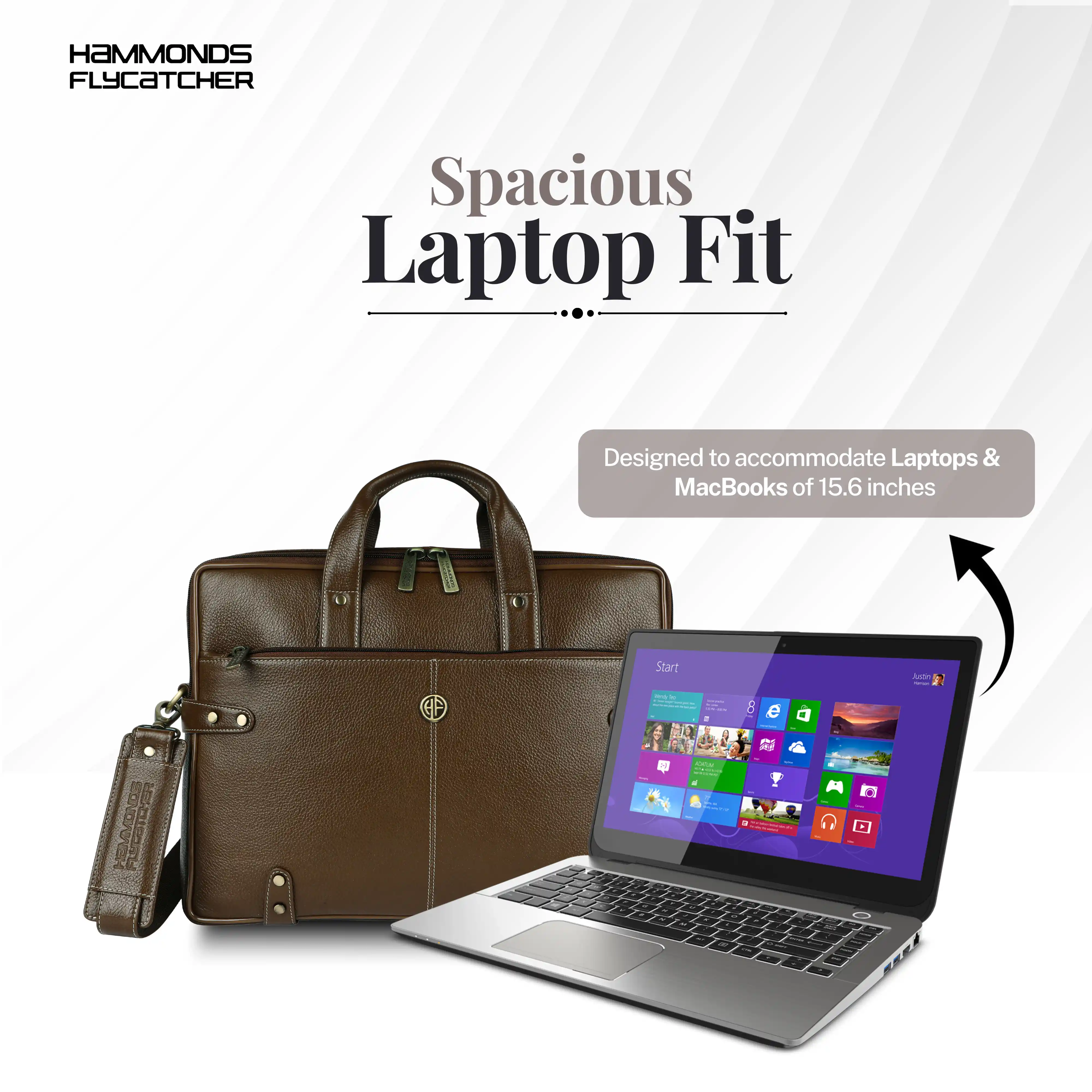 Leather Laptop Bag for Men - Fits Upto 15.6 Inch Laptop/MacBook - Premium Office Bag with 1 Year Warranty - Image 14
