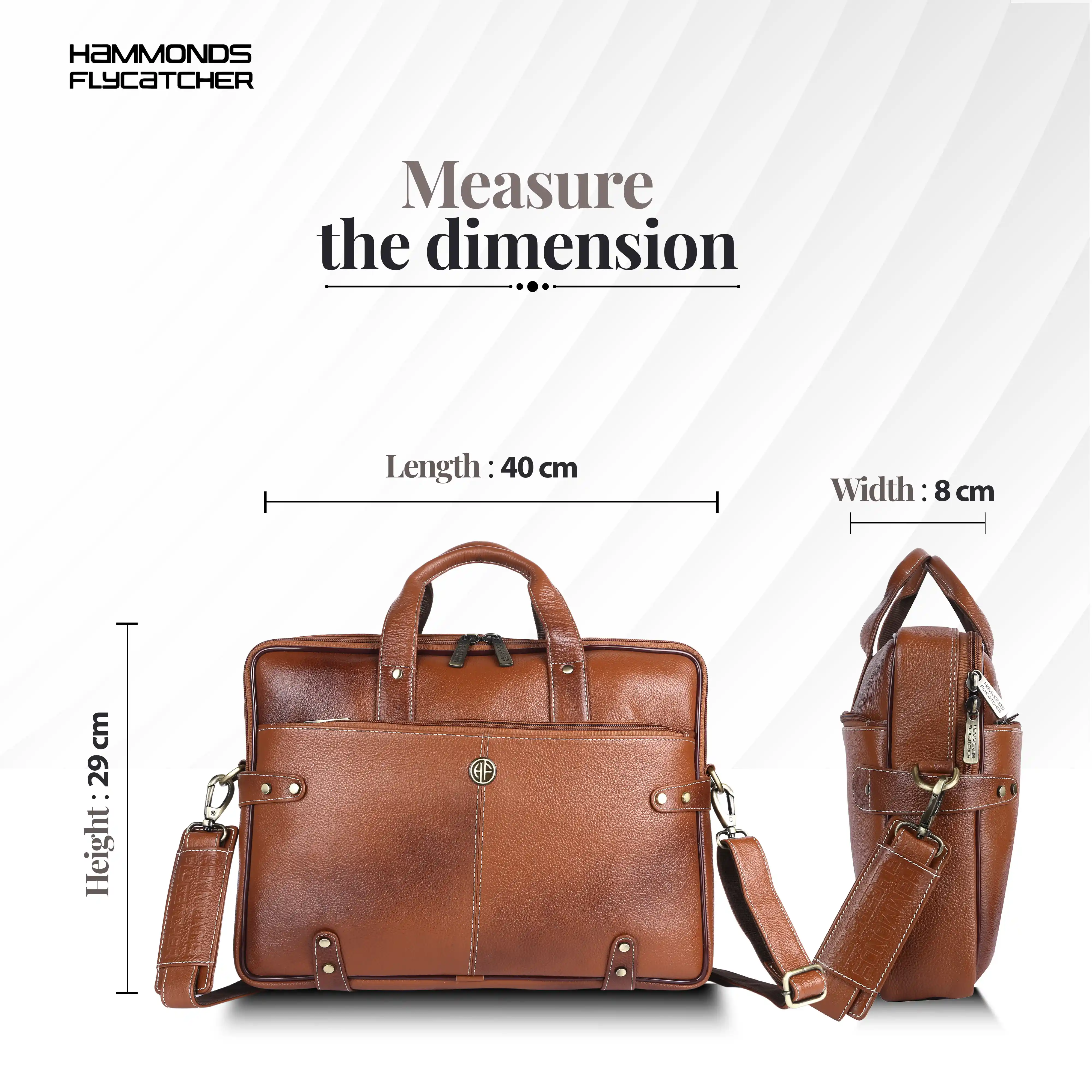 Leather Laptop Bag for Men - Fits Upto 15.6 Inch Laptop/MacBook - Premium Office Bag with 1 Year Warranty - Image 23