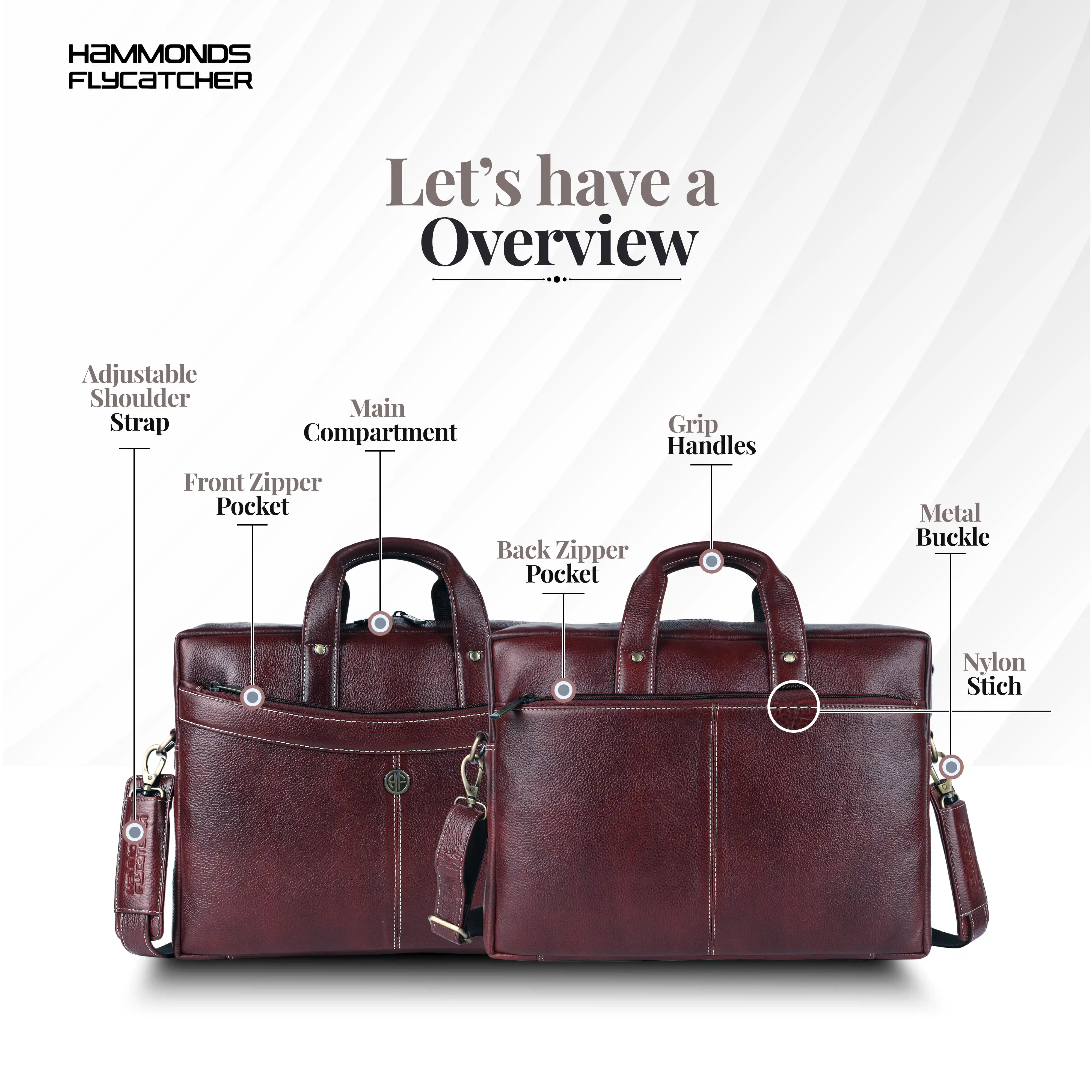 Leather Laptop Messenger Bag for Men with Multiple Compartments - Fits up to 15.6 Inch Laptop - 1 Year Warranty - Image 16