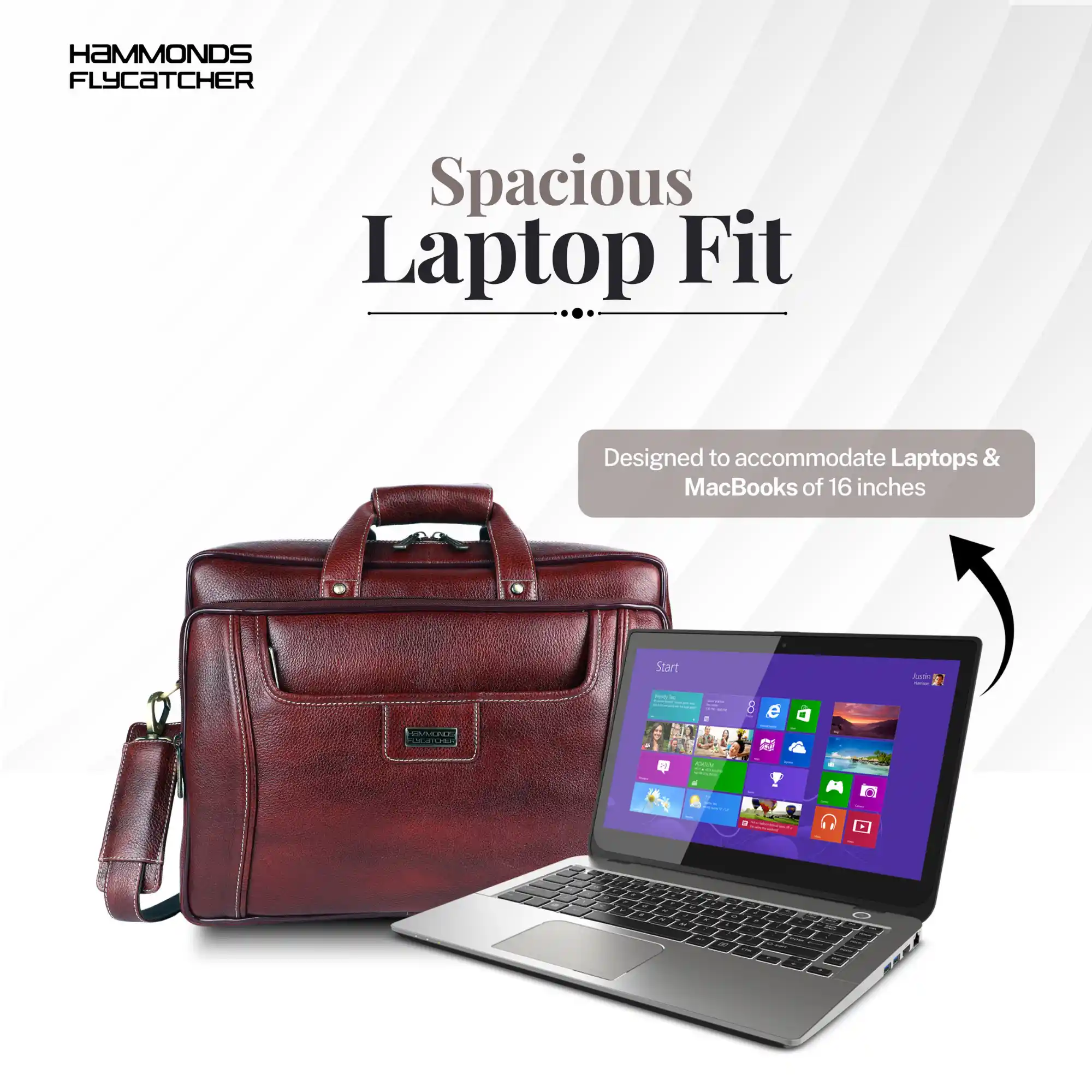 Leather office side bag For Laptop - Laptop Bag for 14-15.6 Inch Laptop/MacBook - 1 Year Warranty - Image 6