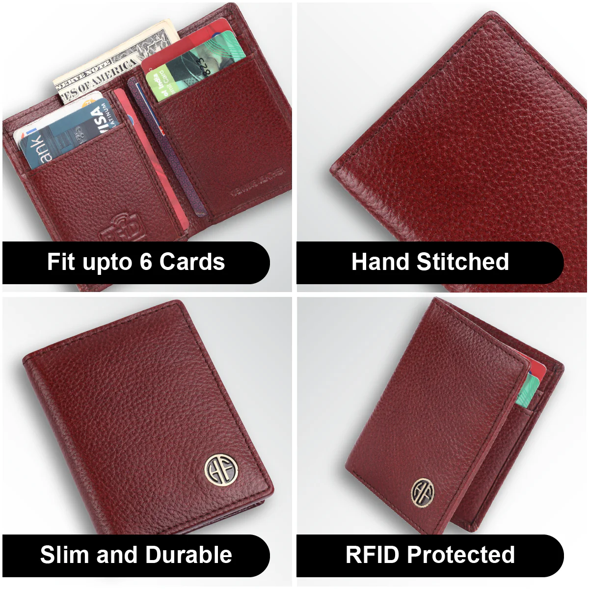 Leather RFID Card Holder - Slim Bi-Fold Design for Men and Women - Stylish & Secure - Image 35