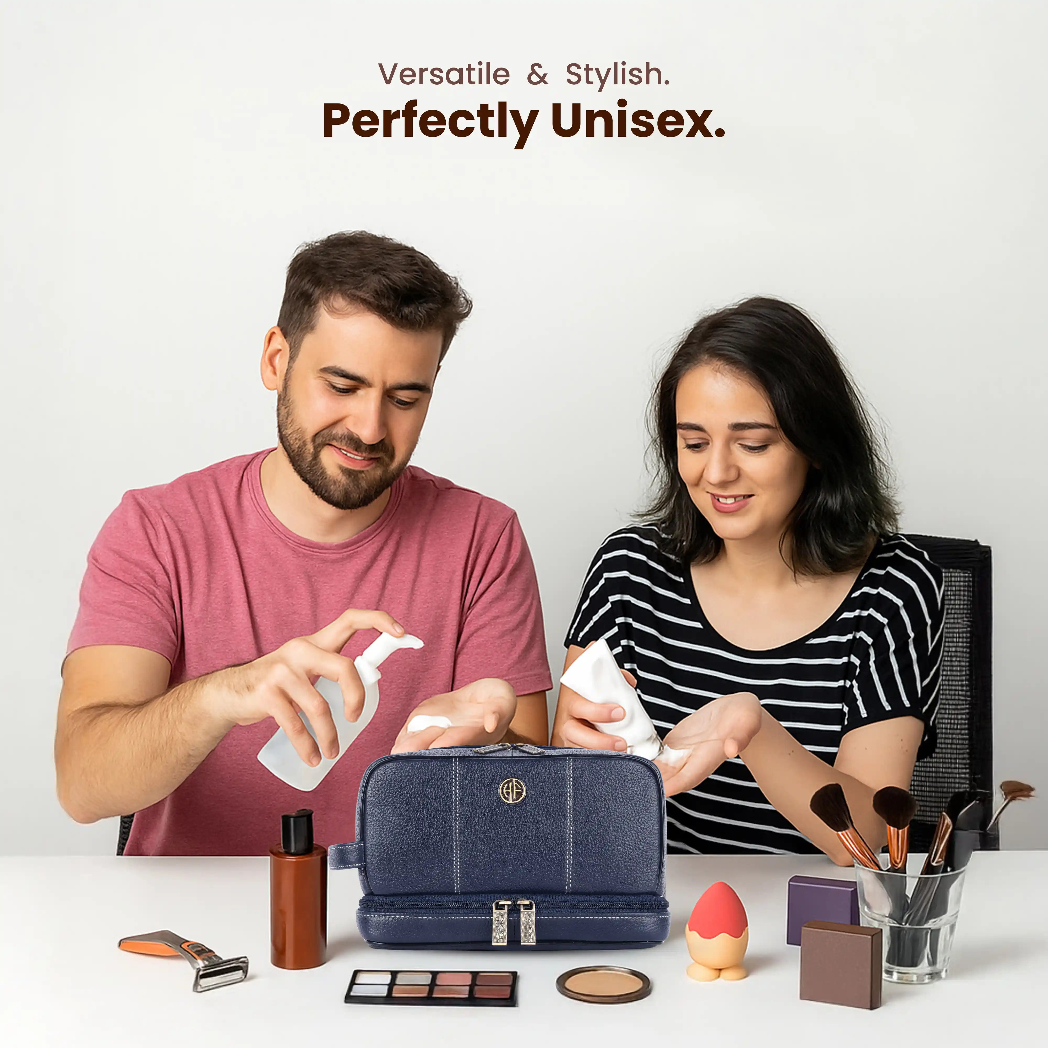Leather Toiletry Bag for Men and Women - Travel Organizer Kit - Grooming Kit Organizer - Multiple Compartments - Image 28
