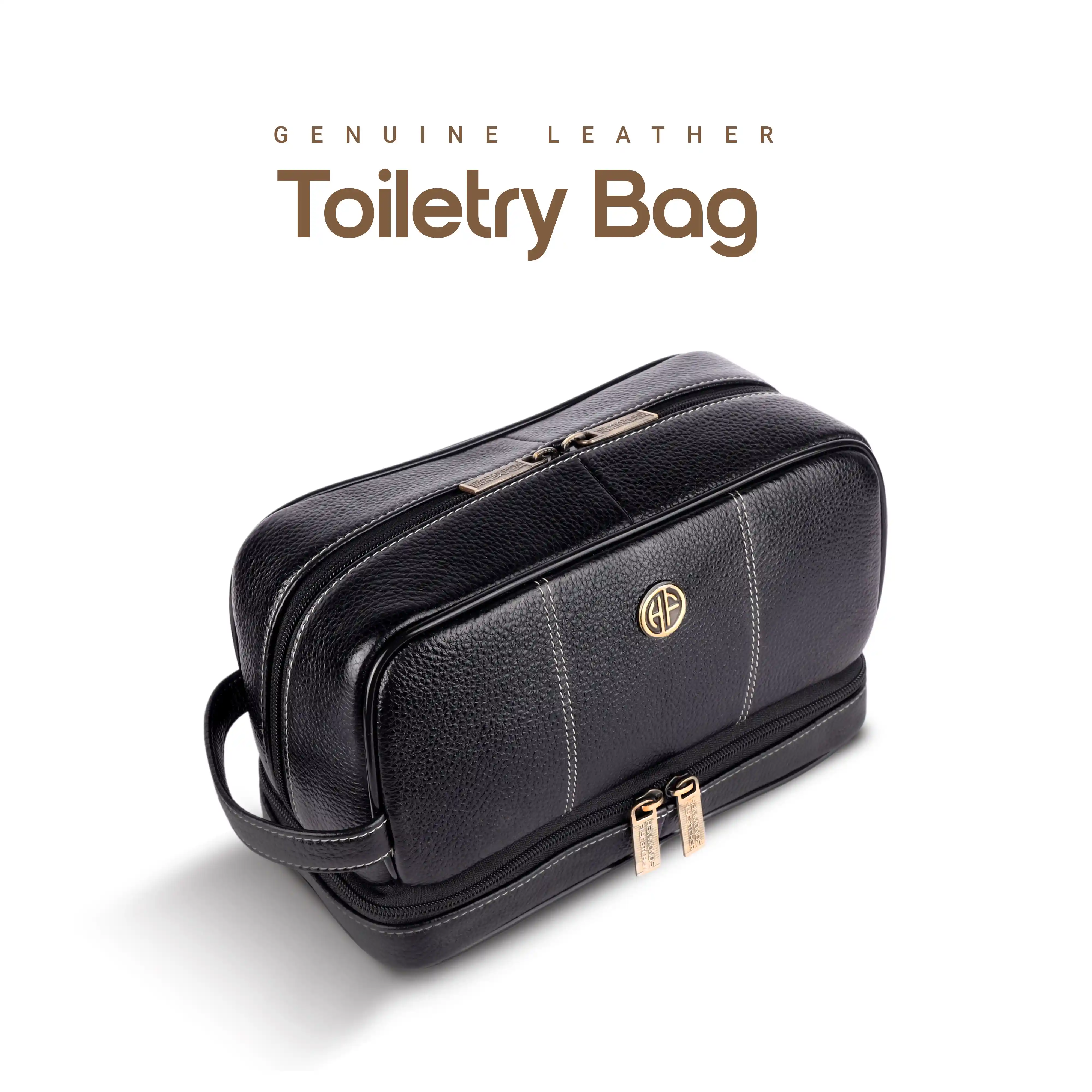 Leather Toiletry Bag for Men and Women - Travel Organizer Kit - Grooming Kit Organizer - Multiple Compartments - Image 4