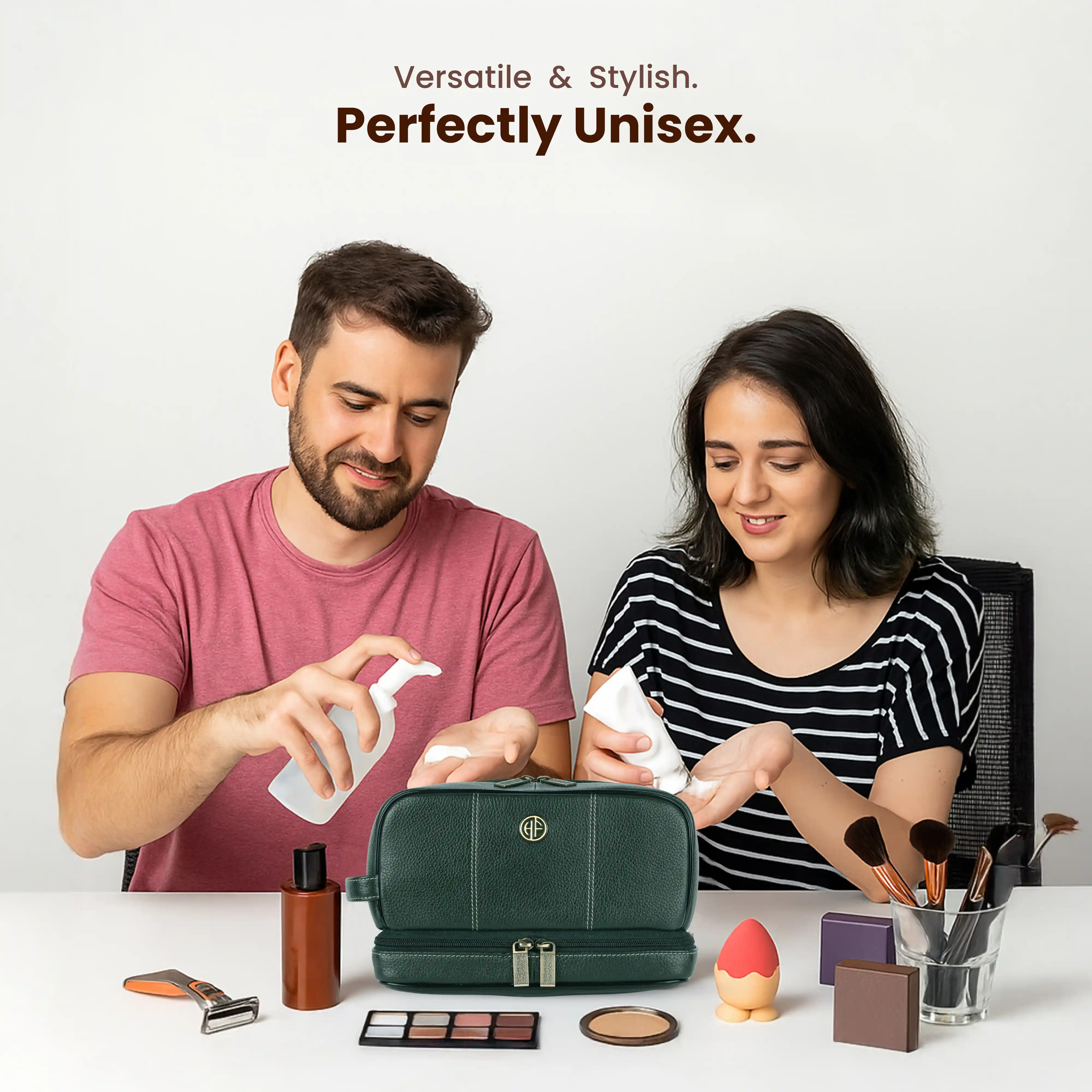 Leather Toiletry Bag for Men and Women - Travel Organizer Kit - Grooming Kit Organizer - Multiple Compartments - Image 42