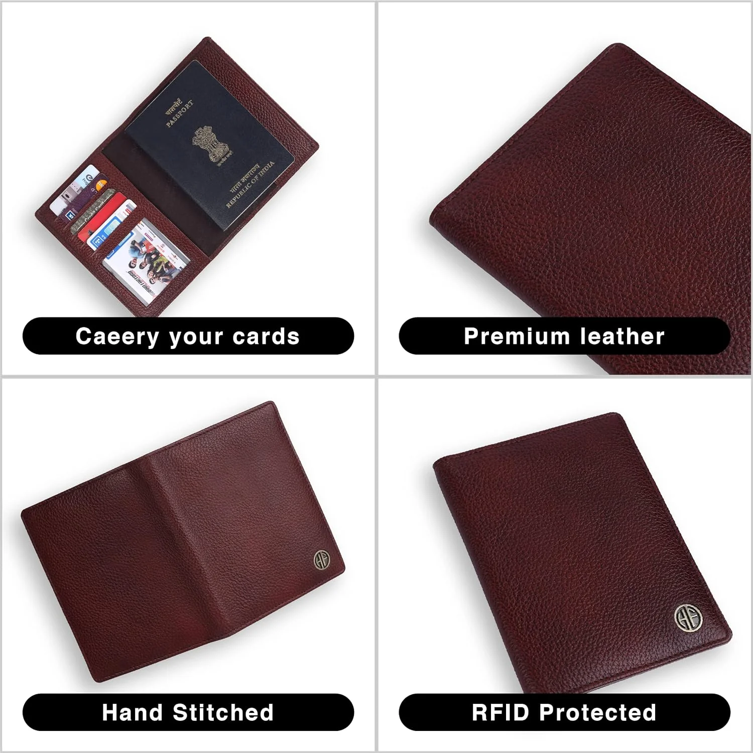 Leather Travel Passport Holder For Men And Women With Passport Slot, Card Slots, ID Card Slot - RFID Protected - Image 4