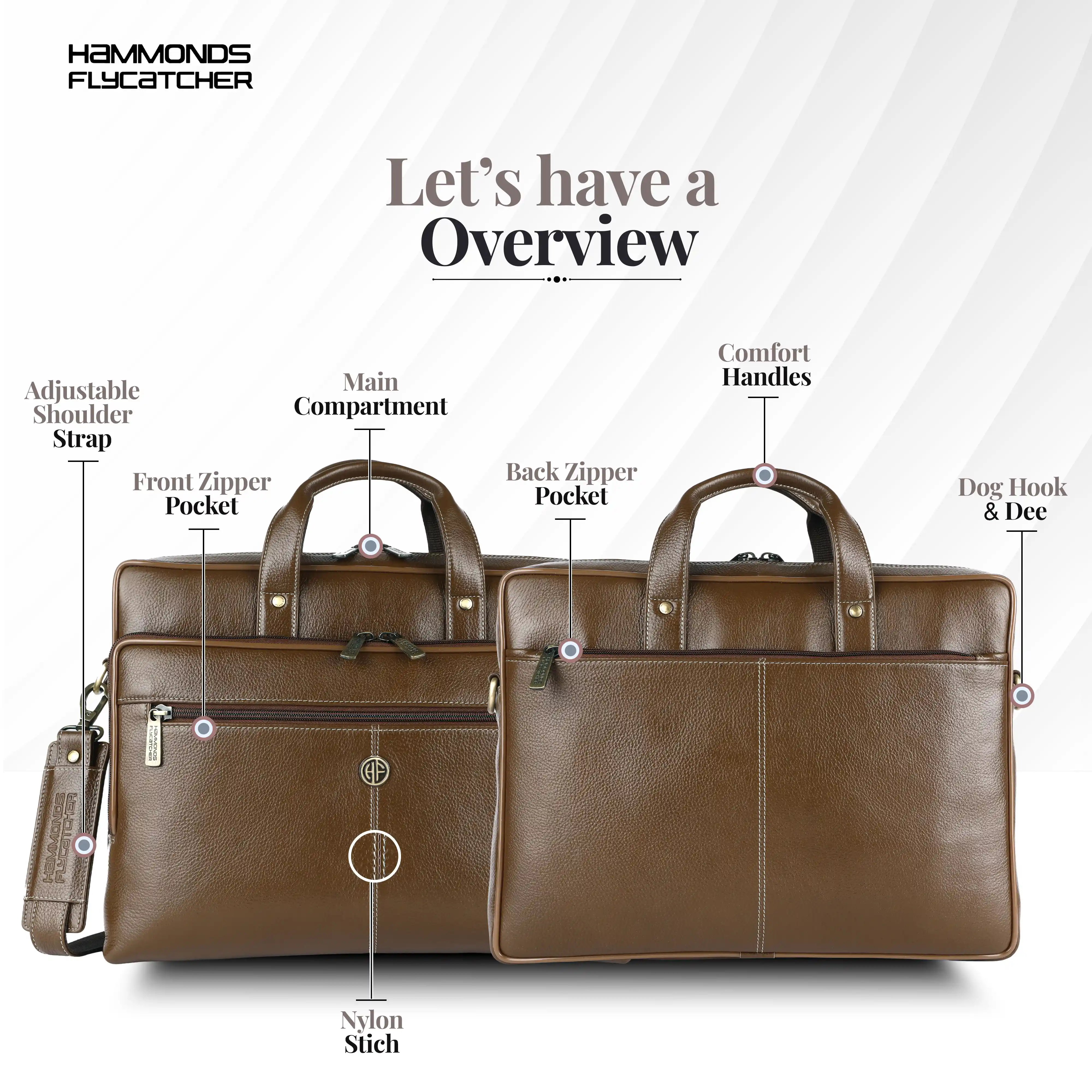 Luxury Leather Laptop Bag for Men - Office Shoulder Bag - Fits 14/15.6 Inch Laptops/MacBook - Image 11