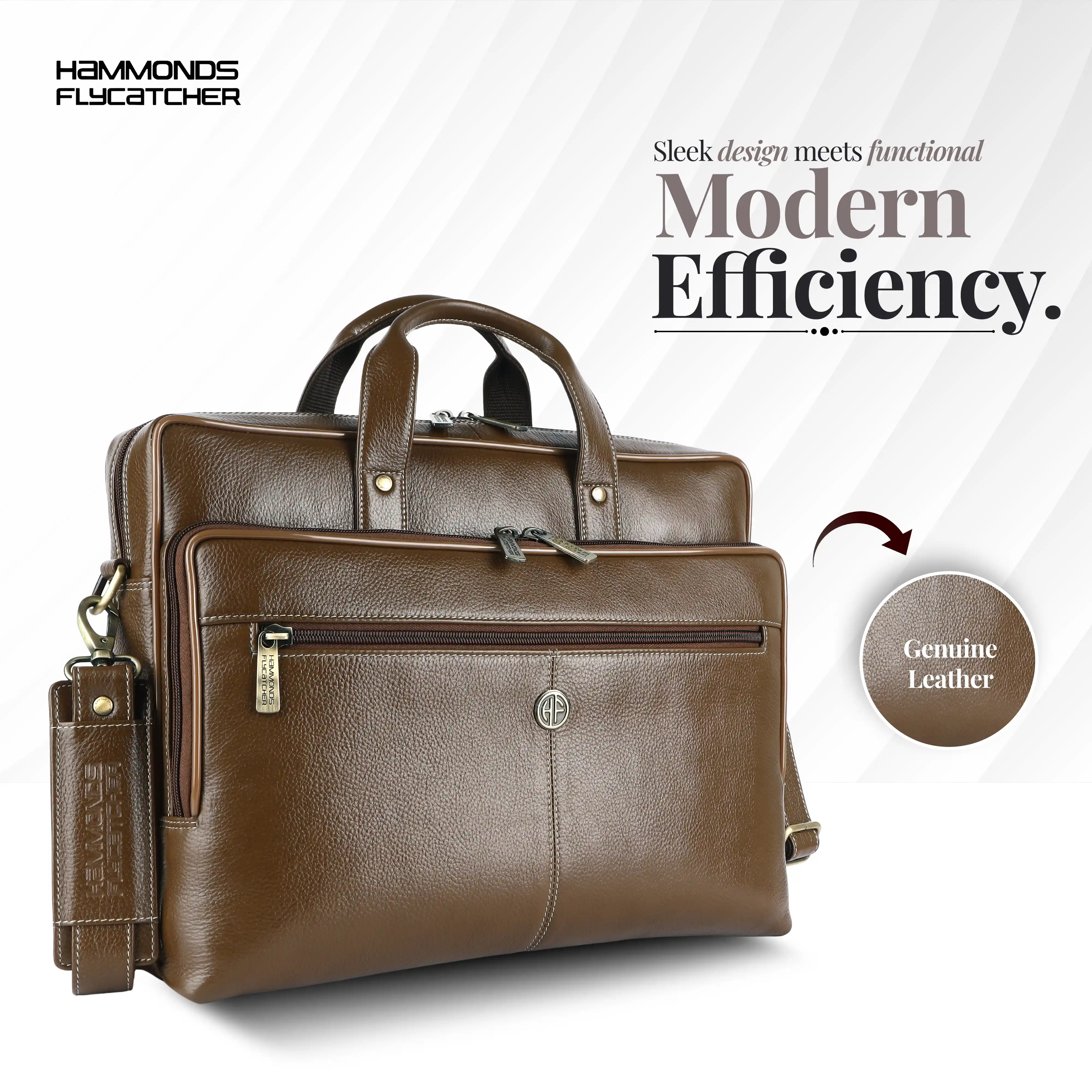 Luxury Leather Laptop Bag for Men - Office Shoulder Bag - Fits 14/15.6 Inch Laptops/MacBook - Image 14