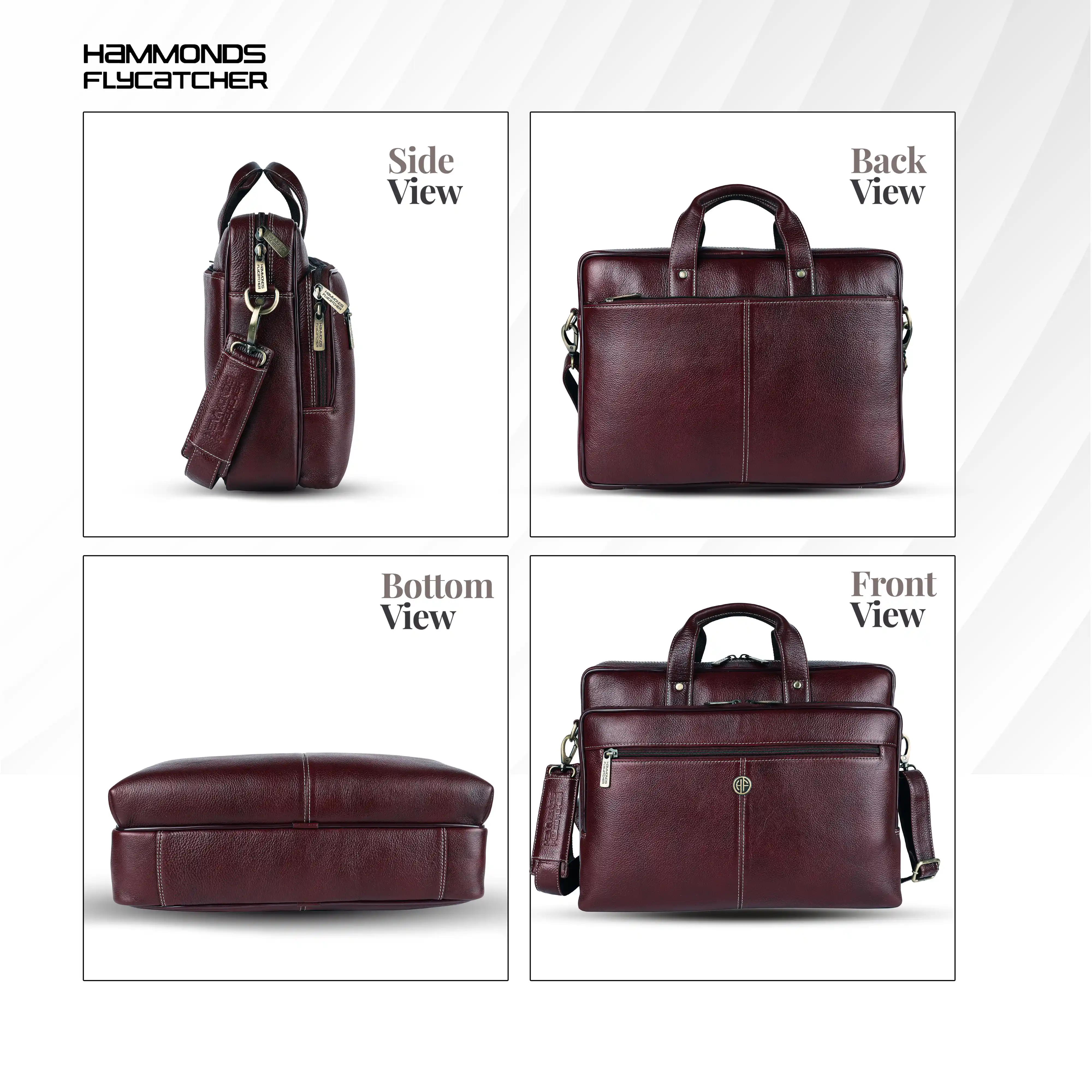 Luxury Leather Laptop Bag for Men - Office Shoulder Bag - Fits 14/15.6 Inch Laptops/MacBook - Image 6
