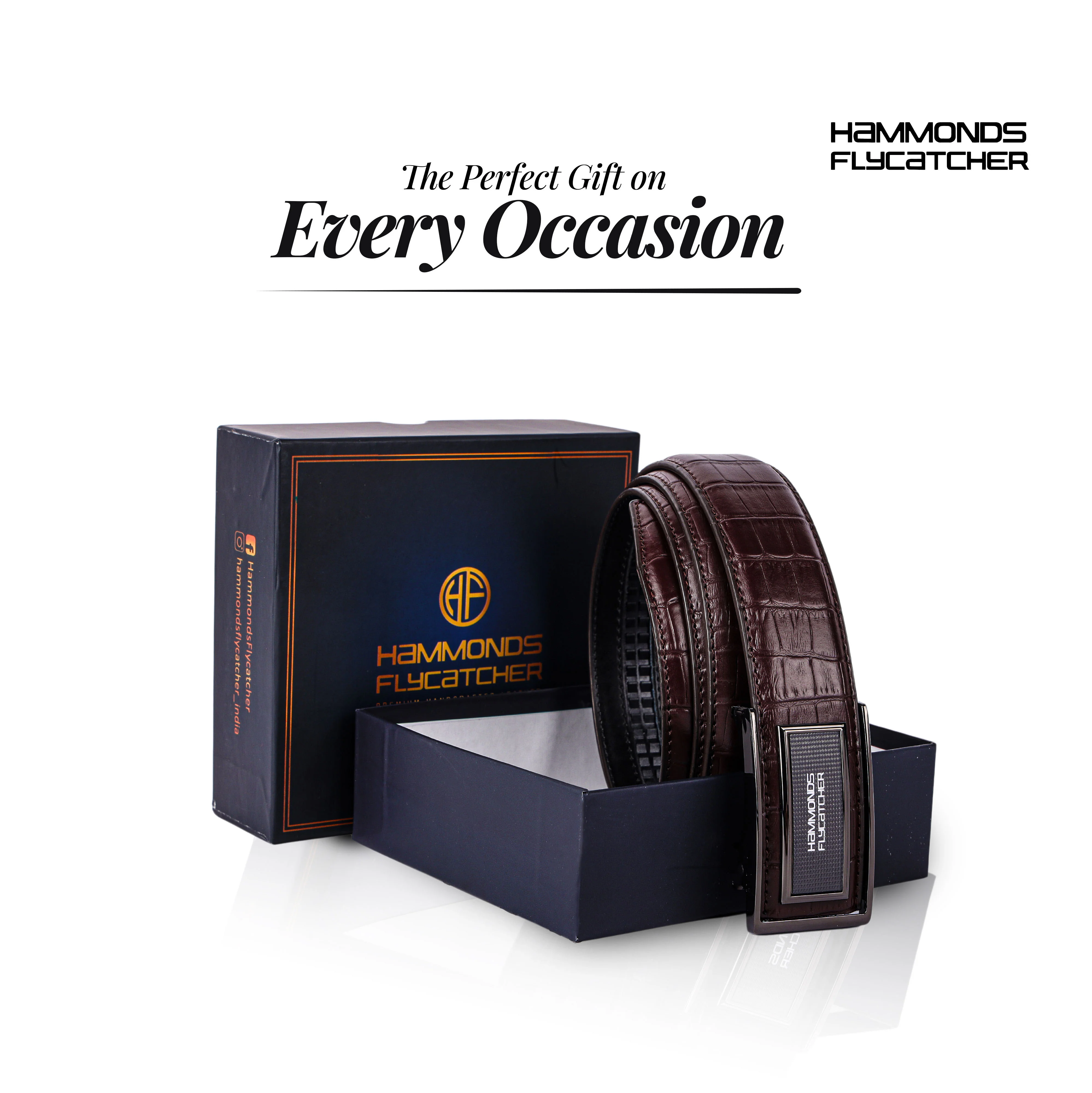 Men's Premium Leather Belt with Auto Lock, Slide Lock & Hidden Tail - Stylish Everyday Wear - Image 9