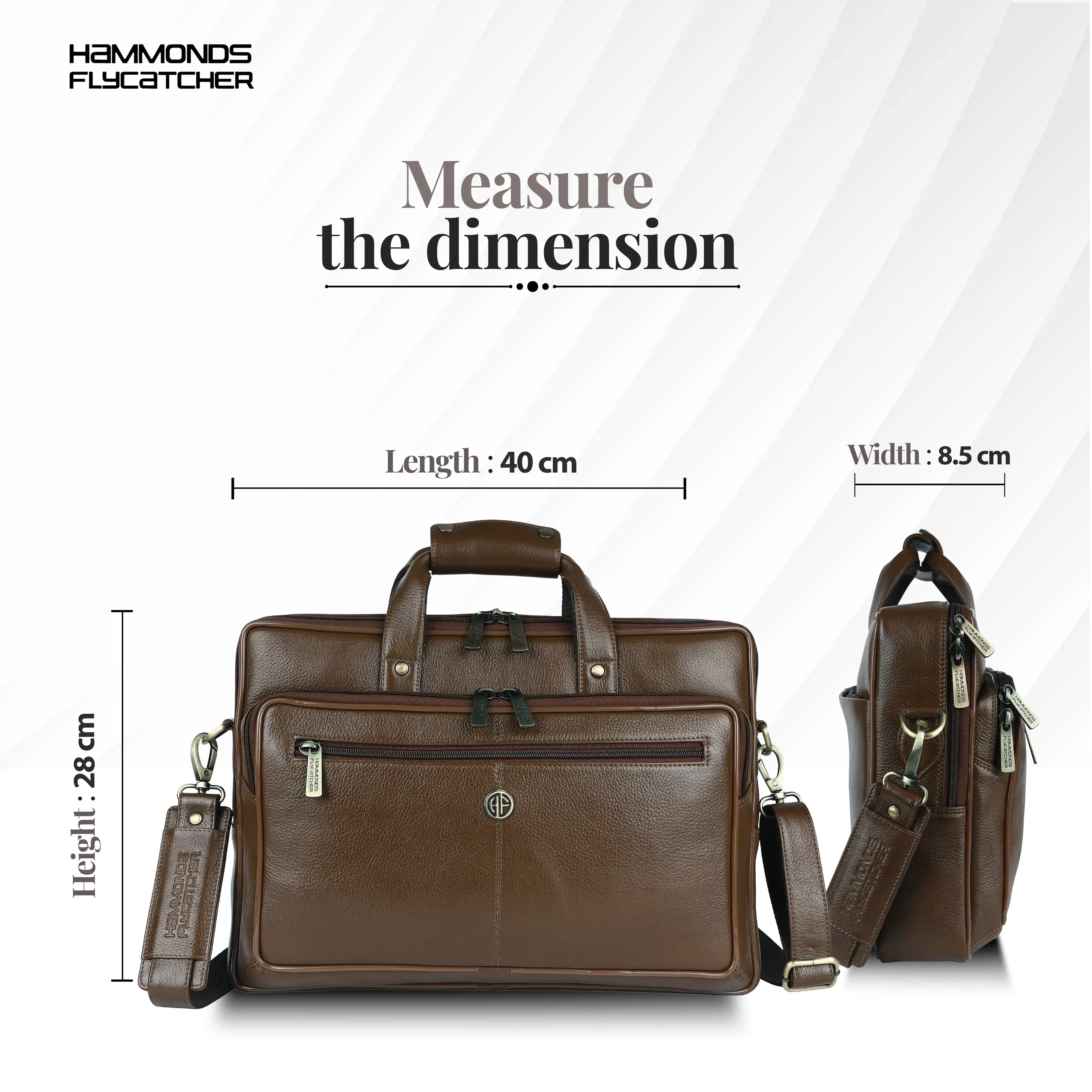 Office Shoulder Bag for Laptop - Genuine Leather - Fits 14 to 15.6 Inch Laptop/MacBook - 1 Year Warranty - Image 12