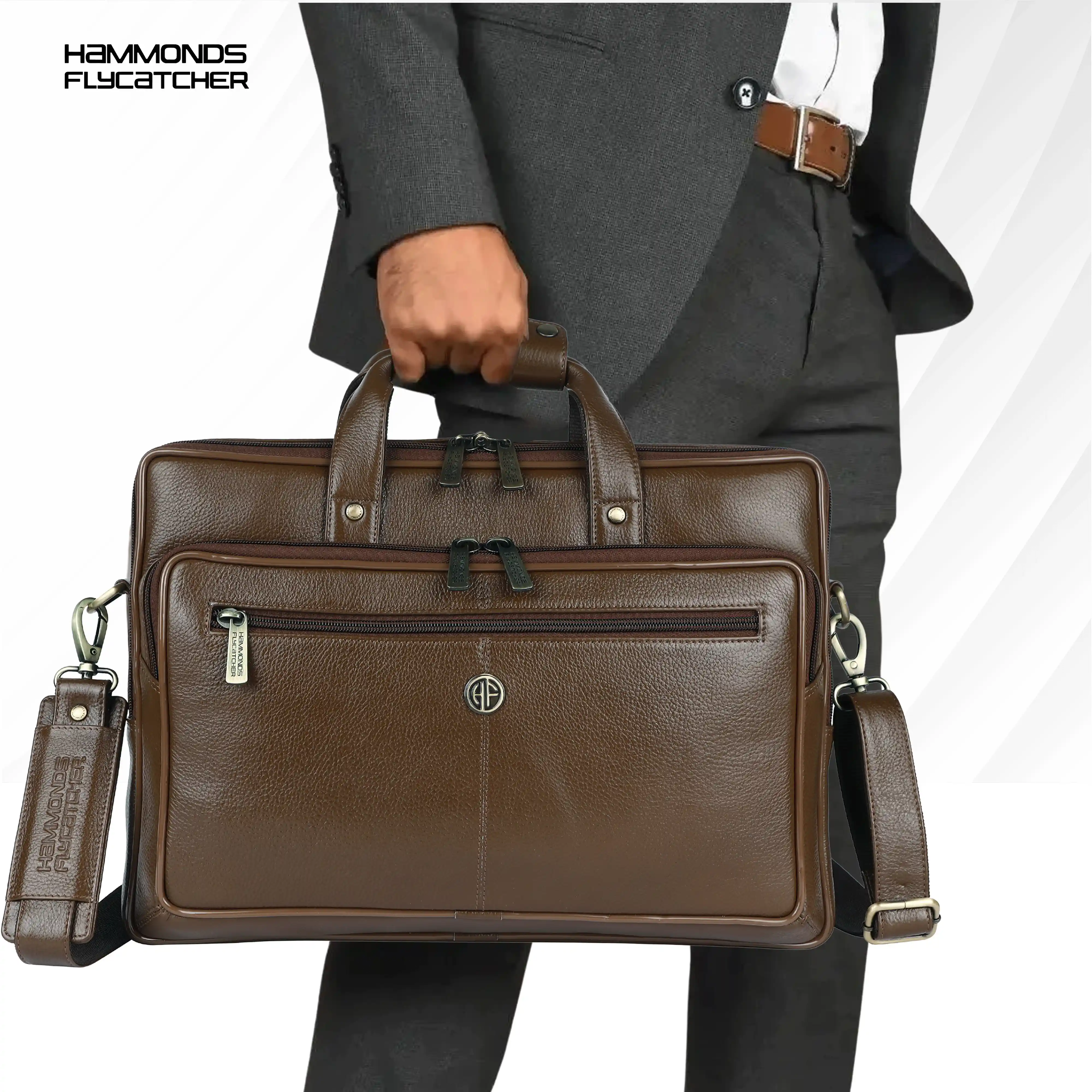 Office Shoulder Bag for Laptop - Genuine Leather - Fits 14 to 15.6 Inch Laptop/MacBook - 1 Year Warranty - Image 15