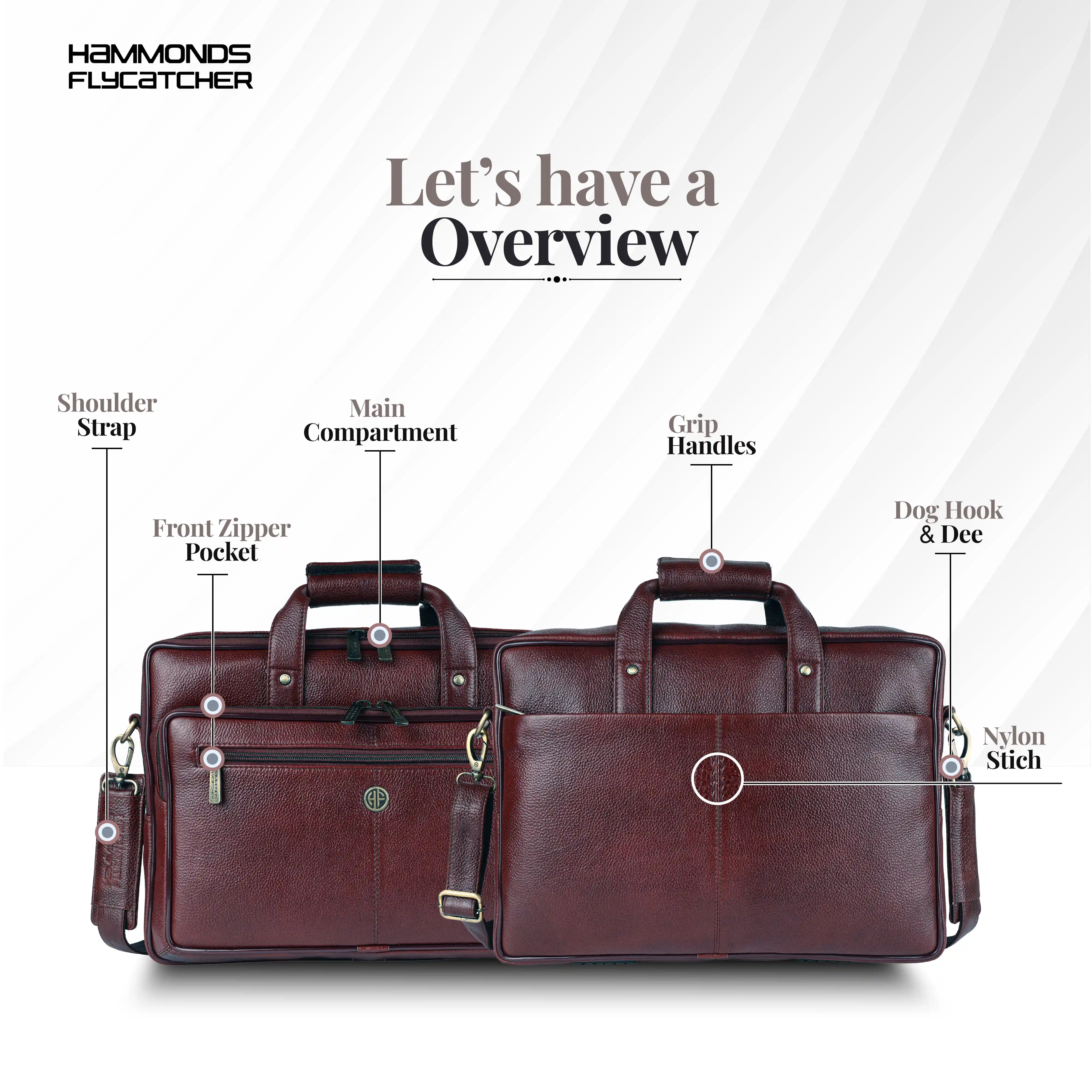 Office Shoulder Bag for Laptop - Genuine Leather - Fits 14 to 15.6 Inch Laptop/MacBook - 1 Year Warranty - Image 3