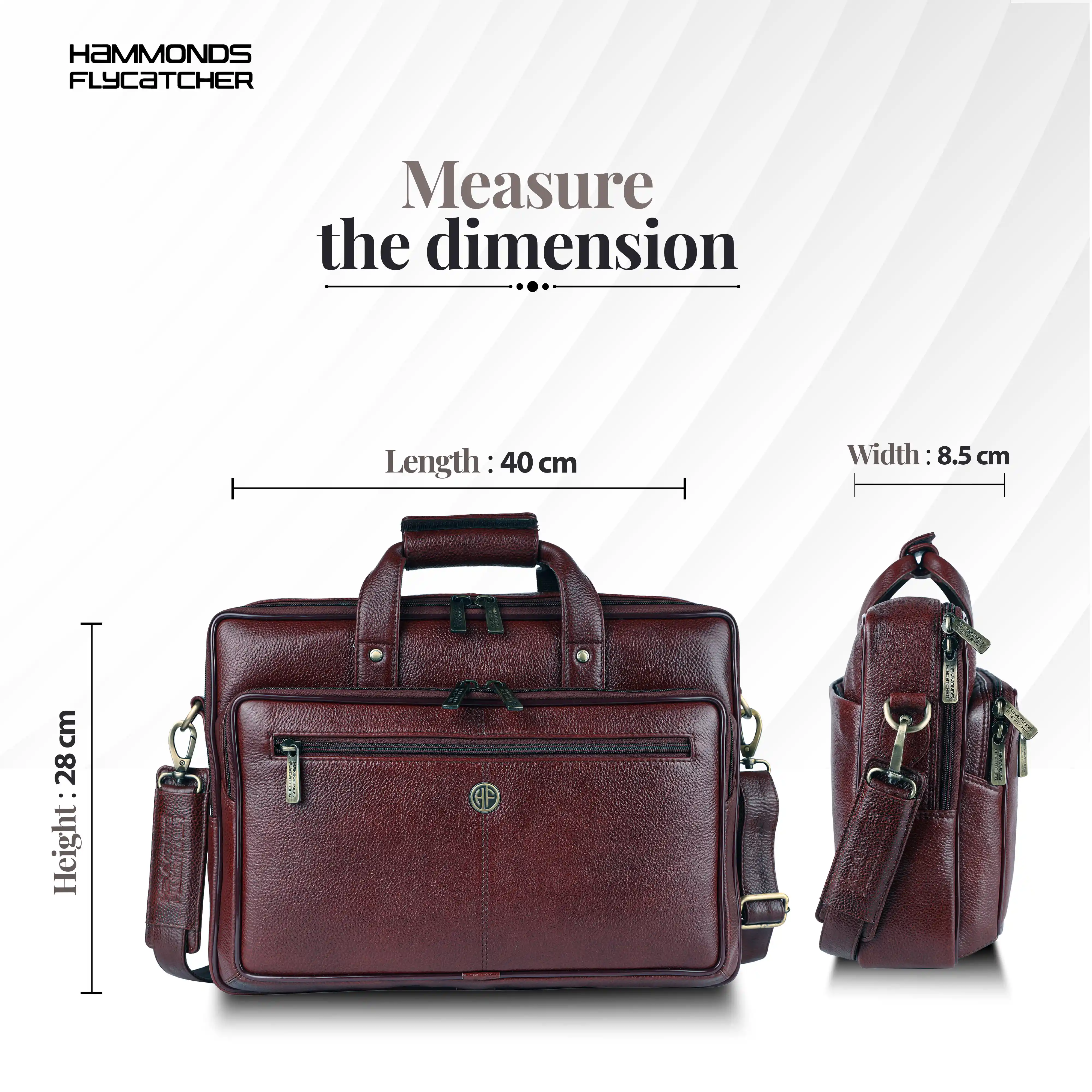 Office Shoulder Bag for Laptop - Genuine Leather - Fits 14 to 15.6 Inch Laptop/MacBook - 1 Year Warranty - Image 4