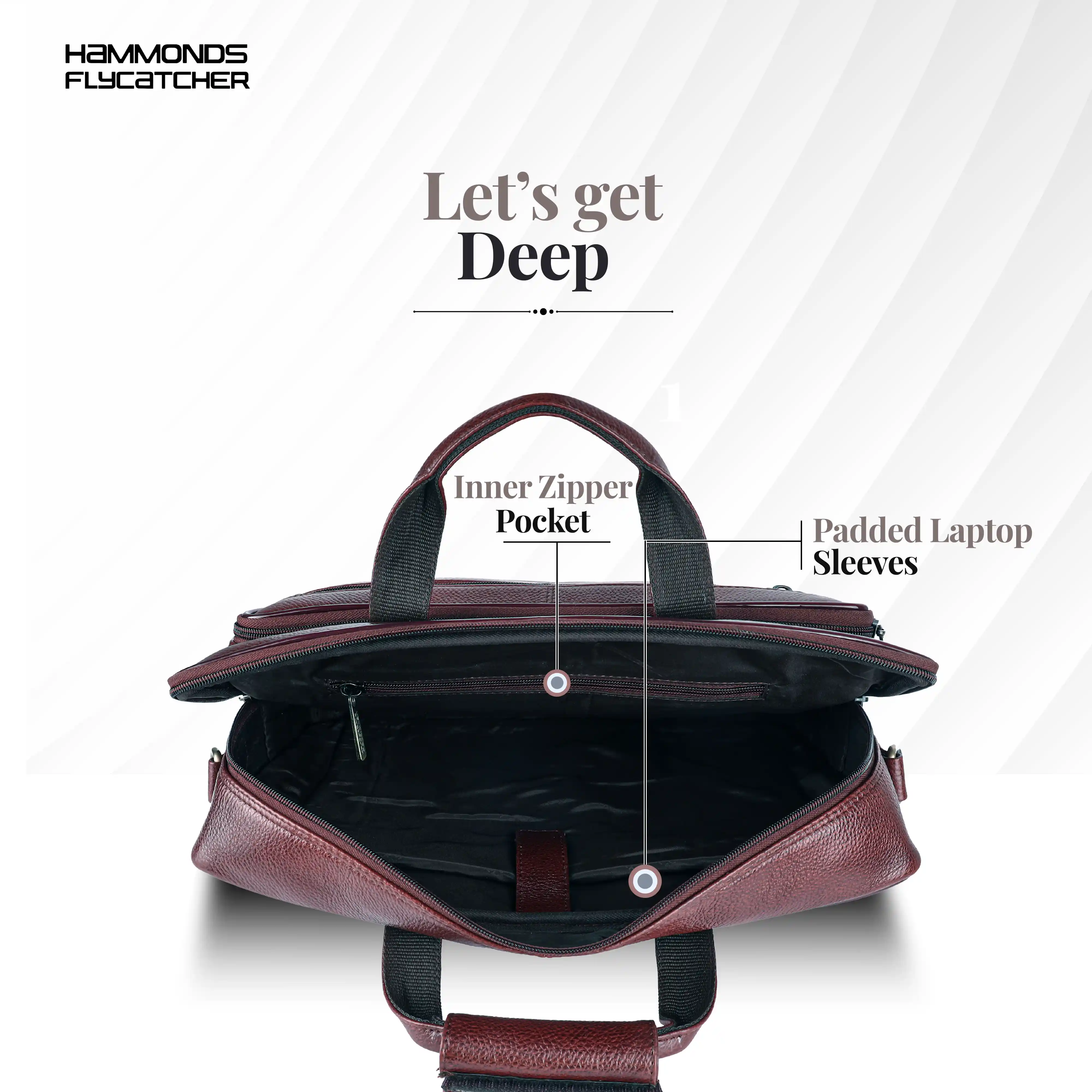 Office Shoulder Bag for Laptop - Genuine Leather - Fits 14 to 15.6 Inch Laptop/MacBook - 1 Year Warranty - Image 5