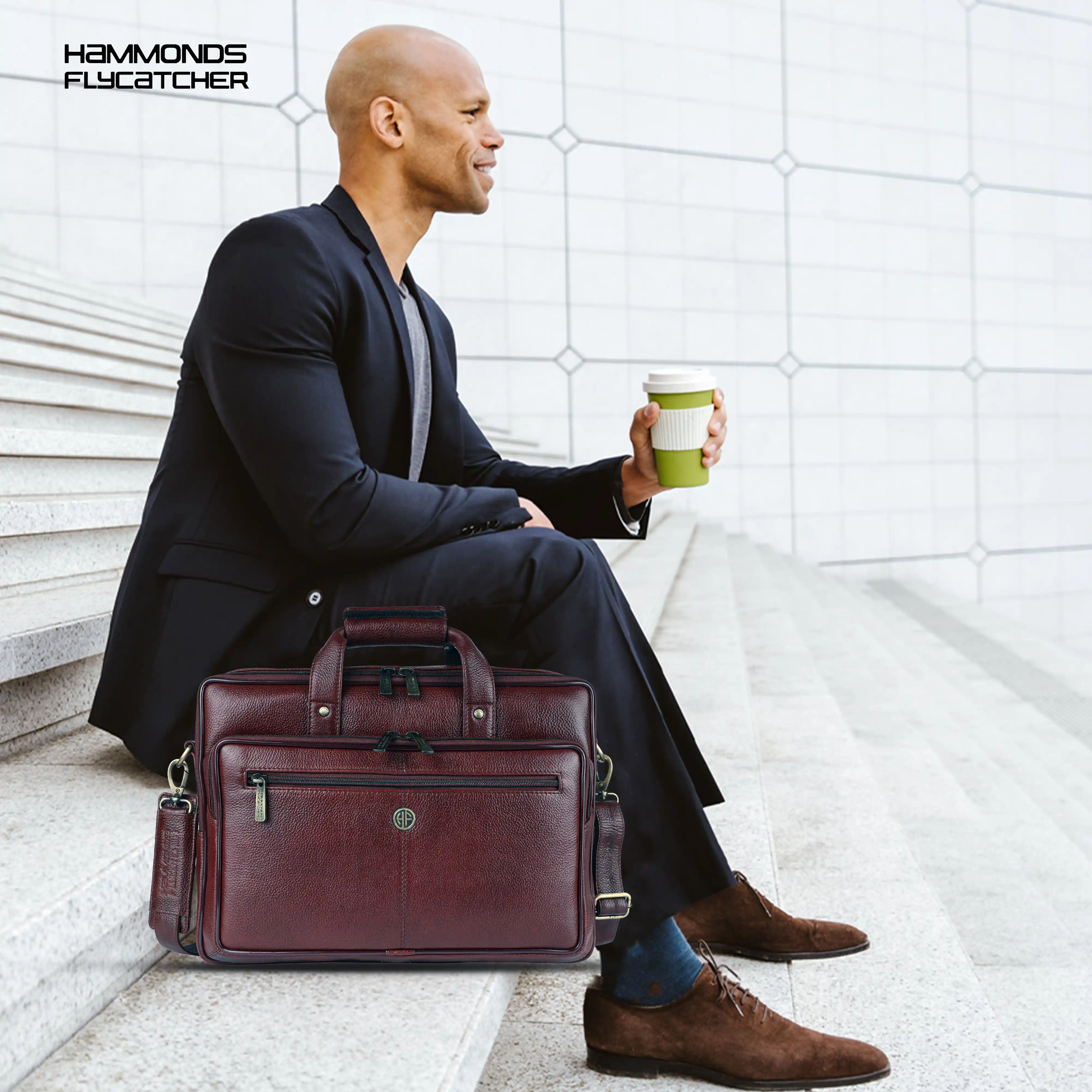 Office Shoulder Bag for Laptop - Genuine Leather - Fits 14 to 15.6 Inch Laptop/MacBook - 1 Year Warranty - Image 7