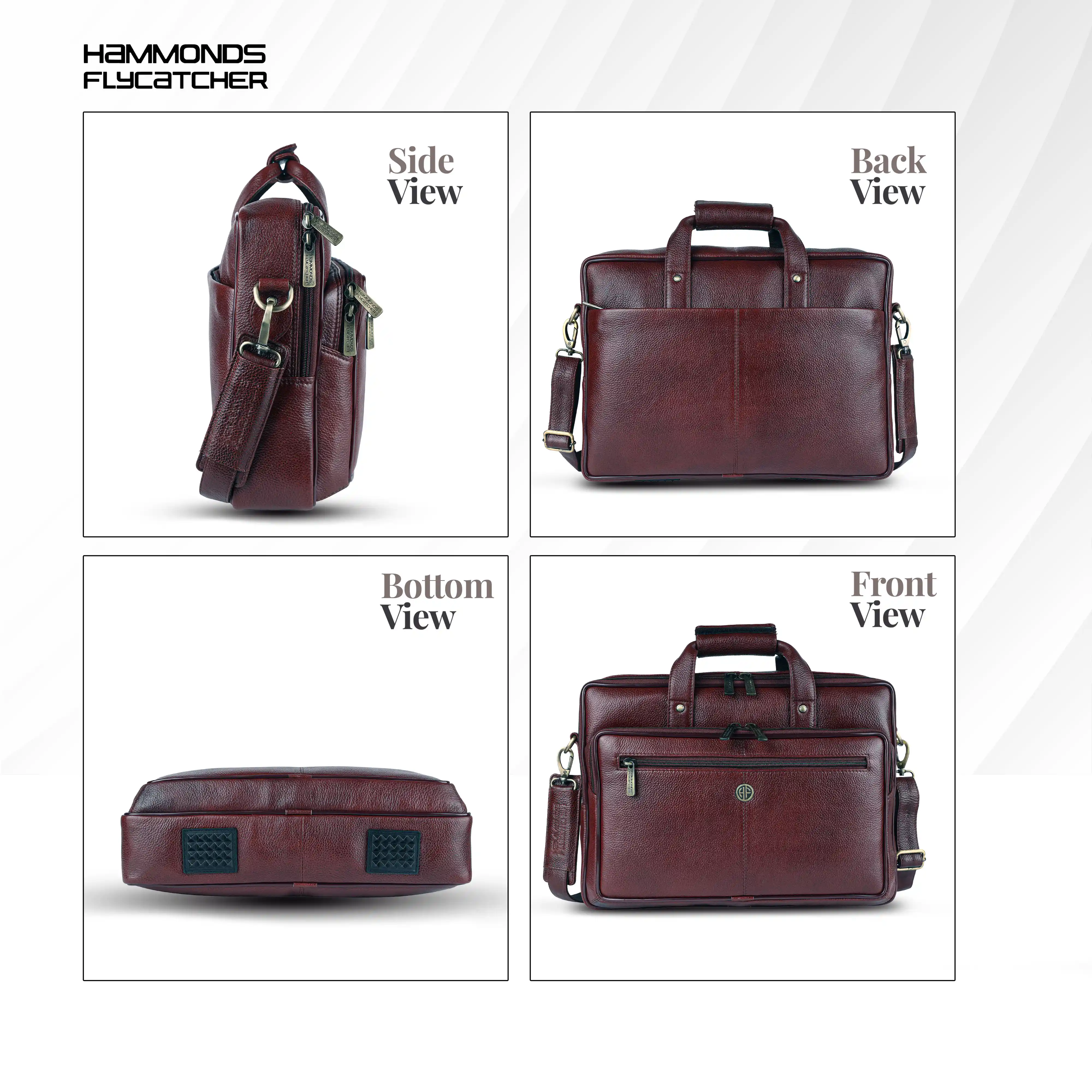Office Shoulder Bag for Laptop - Genuine Leather - Fits 14 to 15.6 Inch Laptop/MacBook - 1 Year Warranty - Image 9