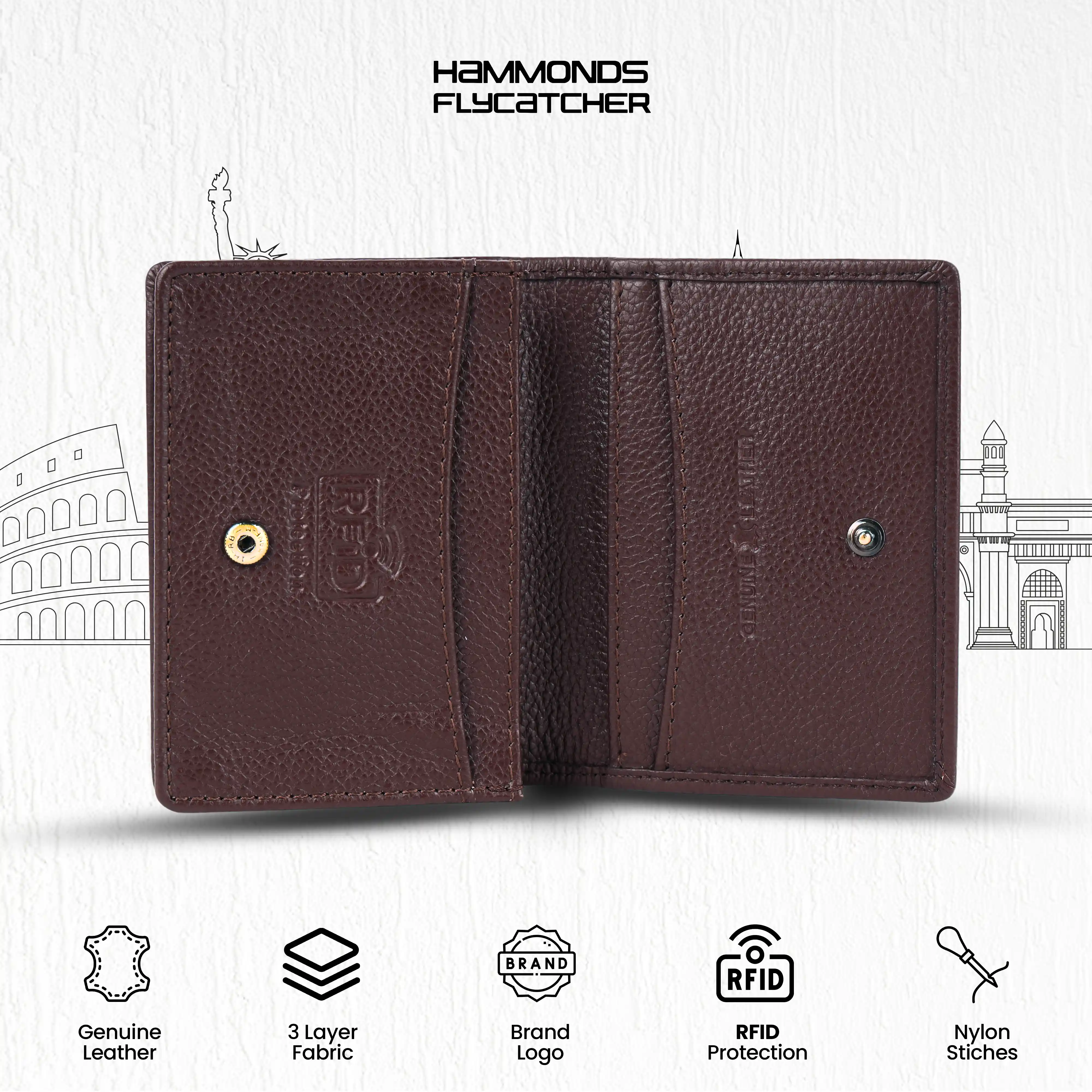 Premium Leather Card Holder - RFID Protected, Holds 8 Cards - Slim Bi-Fold Wallet for Credit/Debit - Stylish & Secure - Image 56