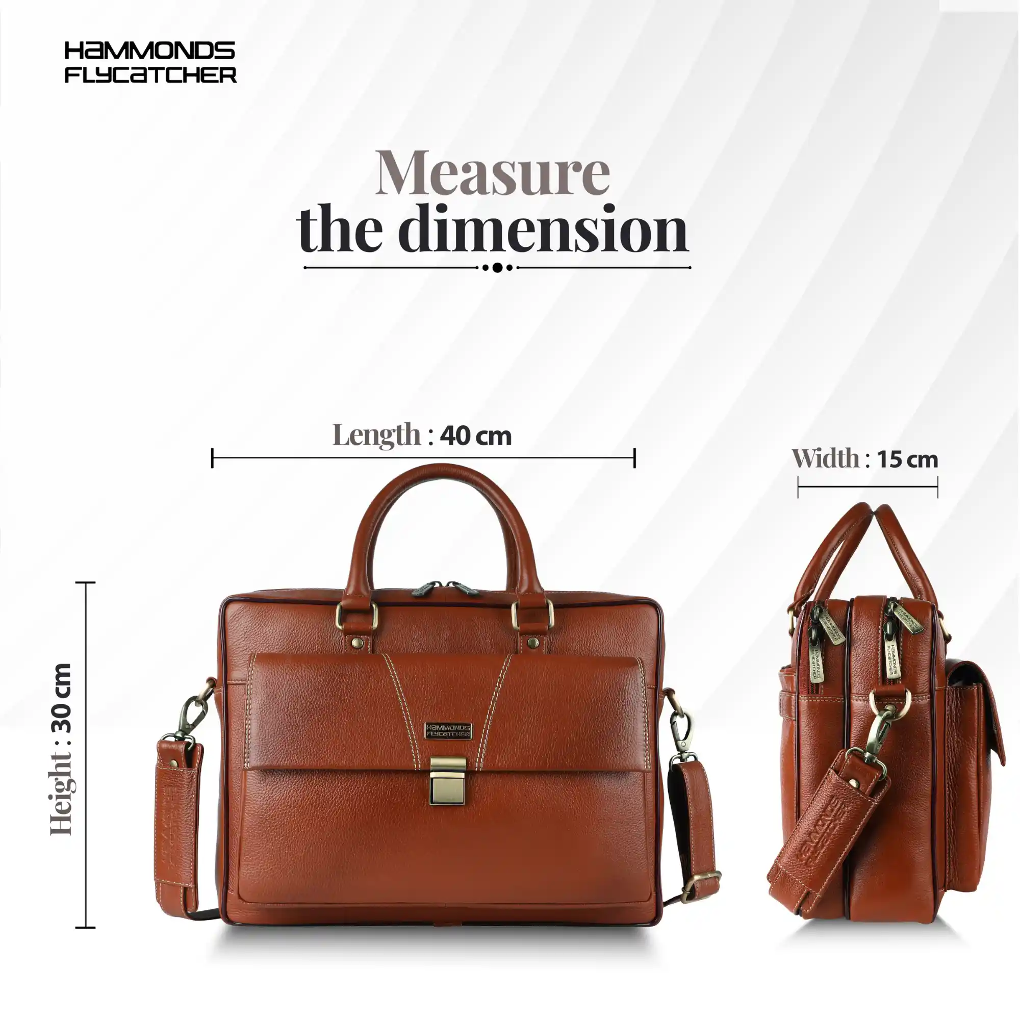 Premium Leather Office Bag With Laptop Compartment - 1 Year Warranty - Image 7
