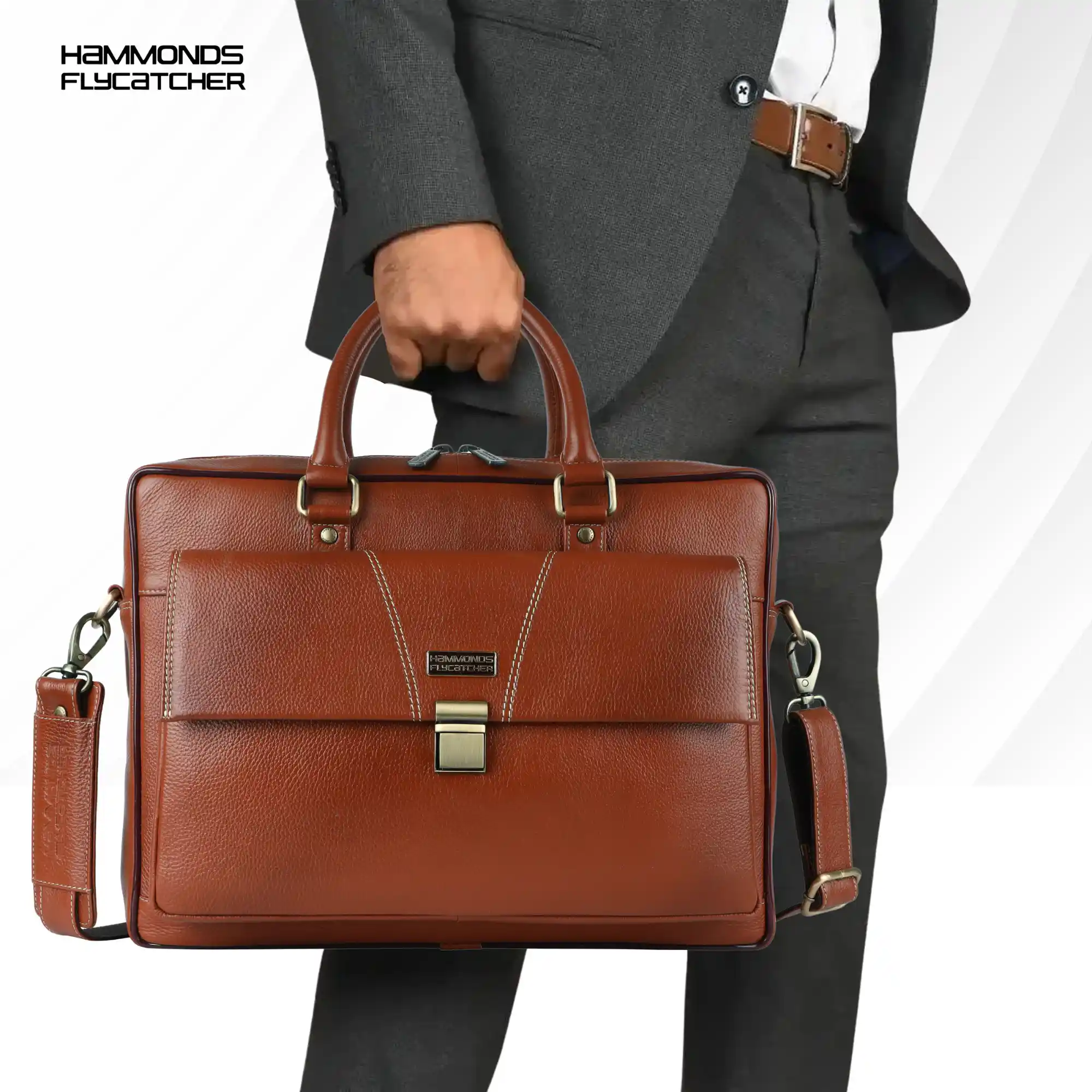 Premium Leather Office Bag With Laptop Compartment - 1 Year Warranty - Image 8