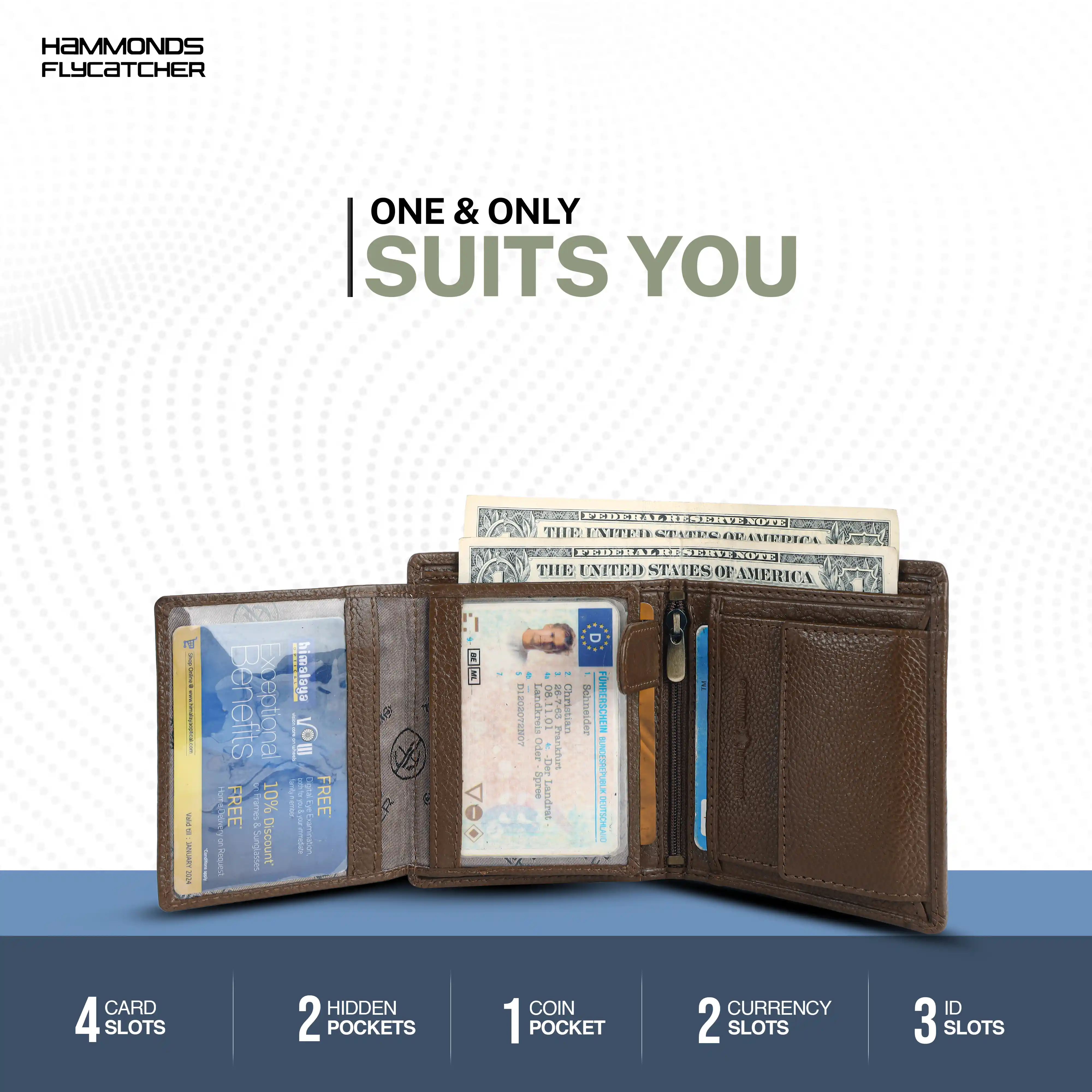 Pure Leather Wallet for Men - RFID Bifold with 6 Card Slots, Zipper & Coin Pockets - Gift for Him - Image 28