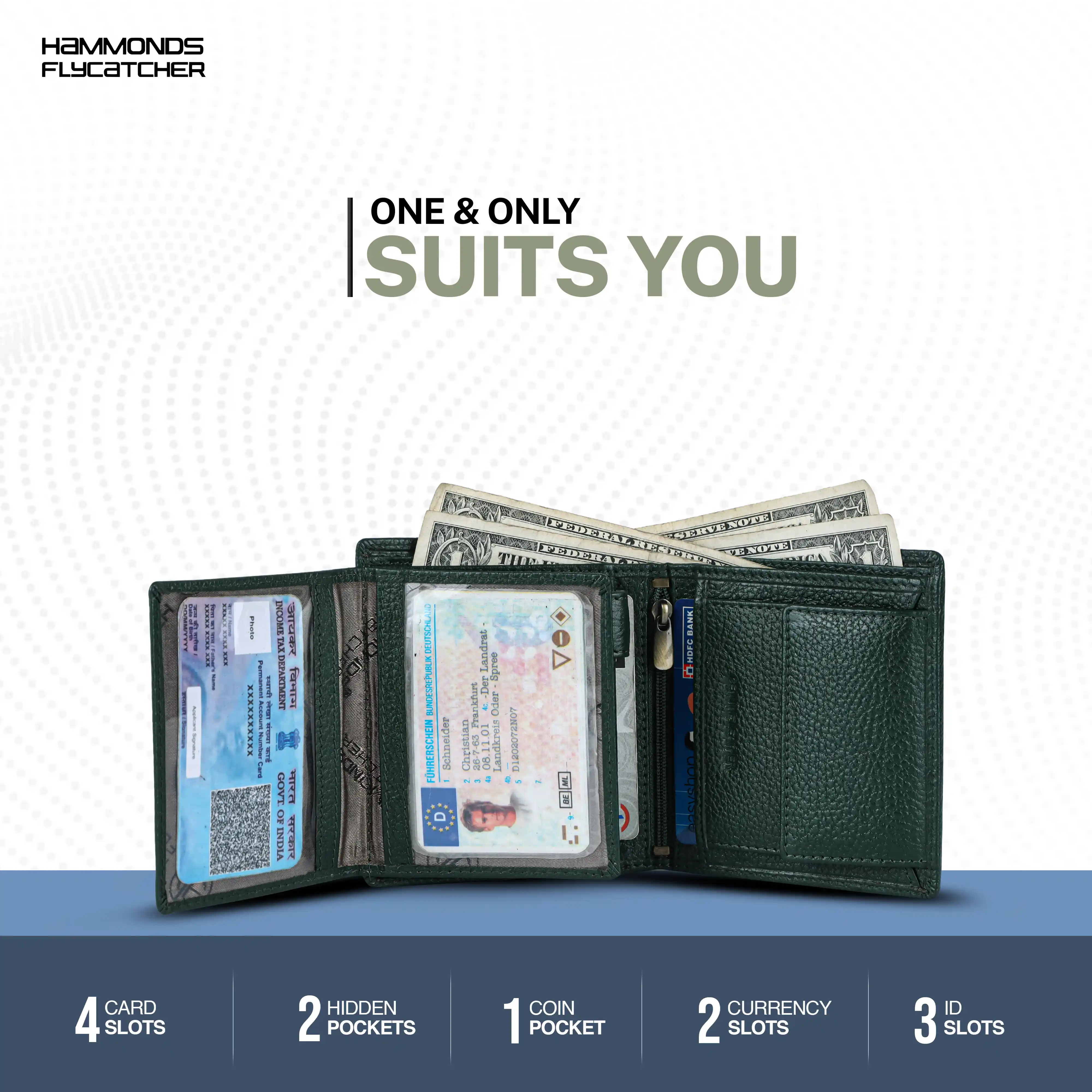 Pure Leather Wallet for Men - RFID Bifold with 6 Card Slots, Zipper & Coin Pockets - Gift for Him - Image 37