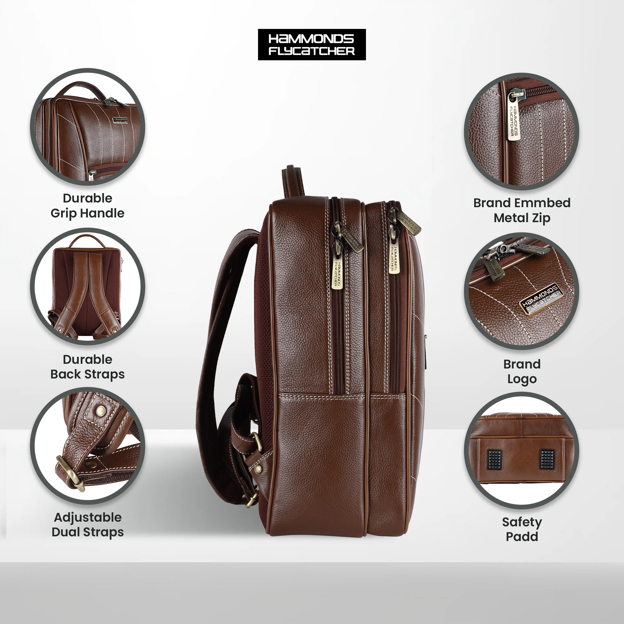 Stylish Leather Laptop Backpack - Best Travel Backpack with Multiple Compartments - Fits up to 16 Inch Laptop - Image 18