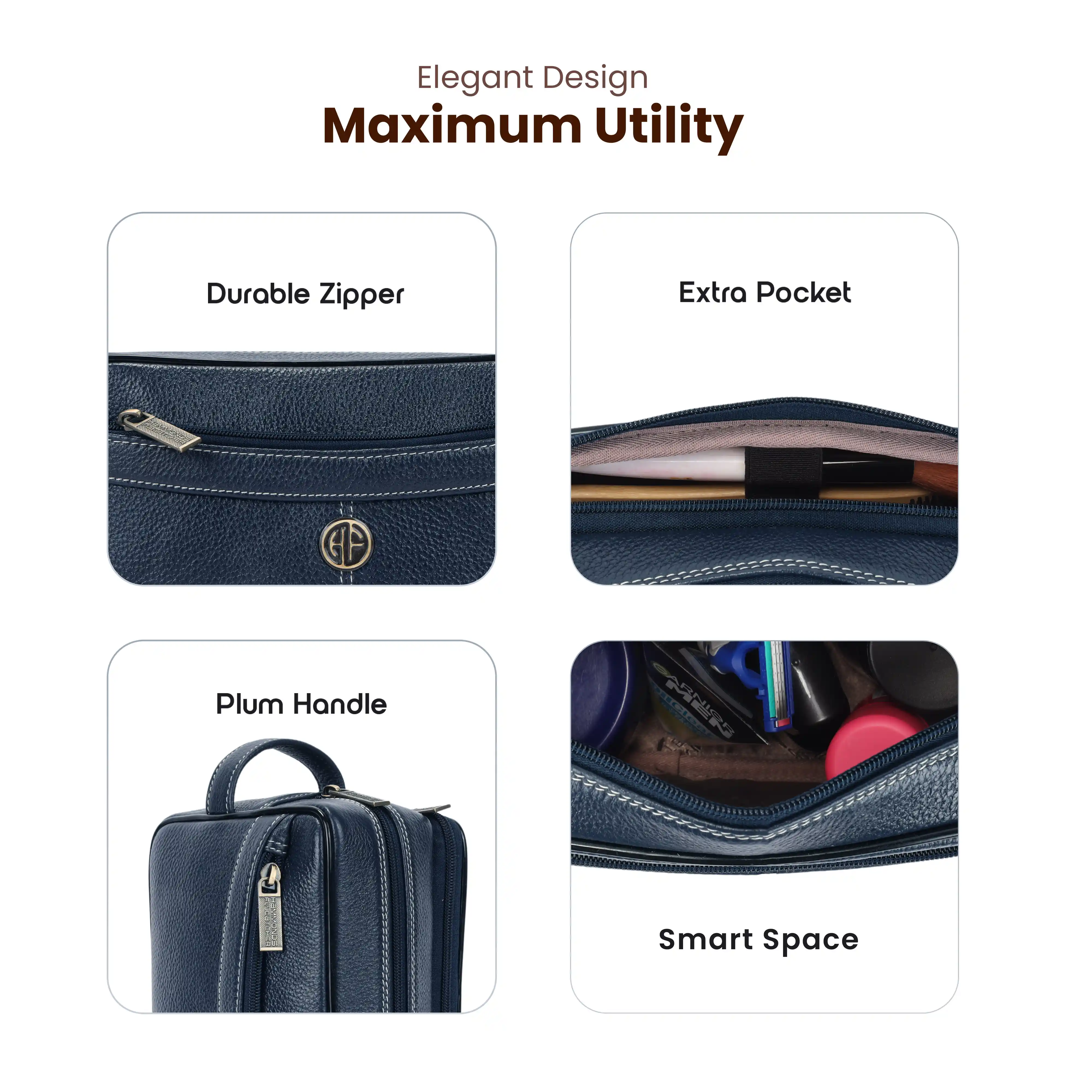 Toiletry Bag for Men- Genuine Leather Travel Organizer with Multiple Compartments - Image 26