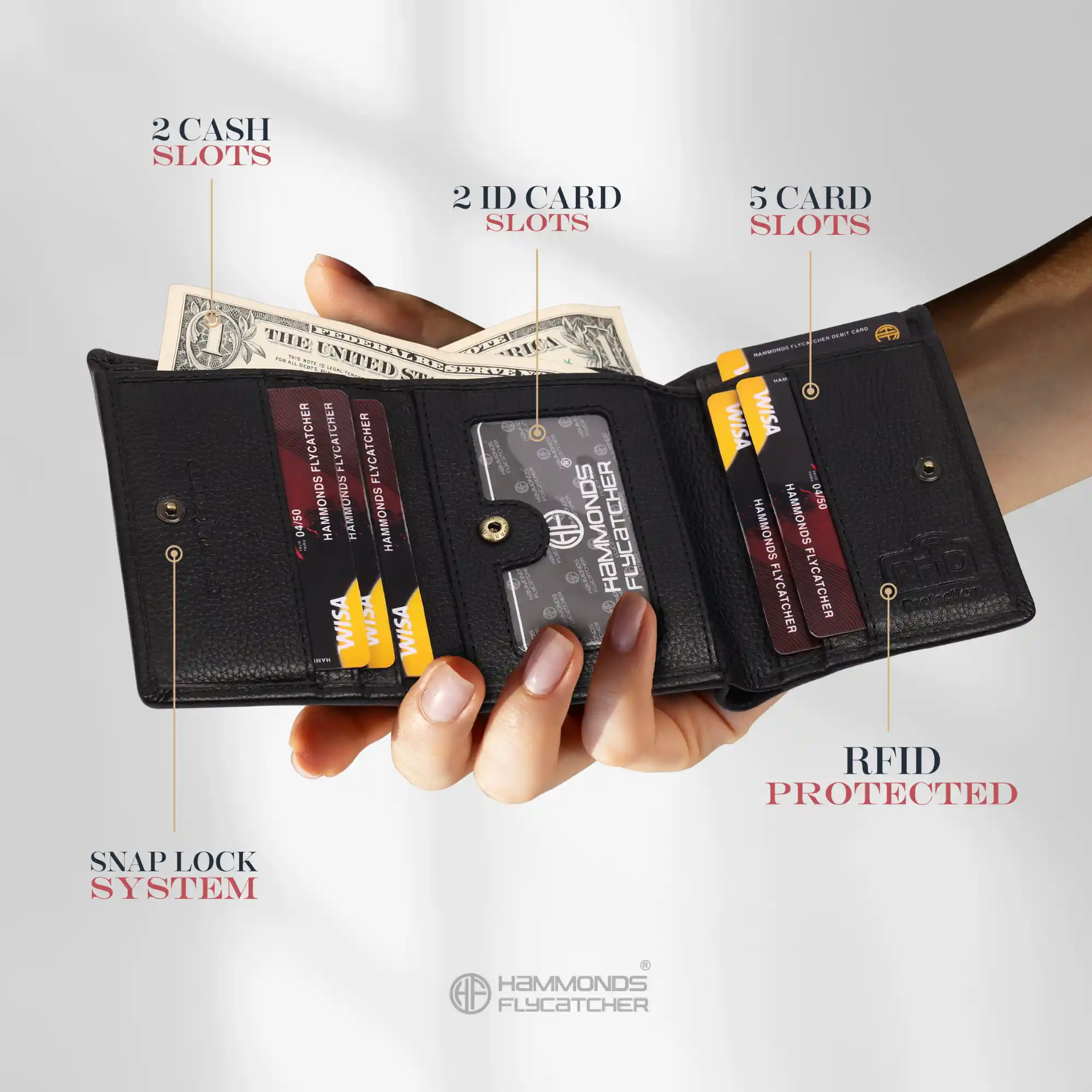 Trifold Mens leather wallets with RFID Protected Leather Wallet for Men - Leather Wallets for Men with 5 Card Slots - Image 52