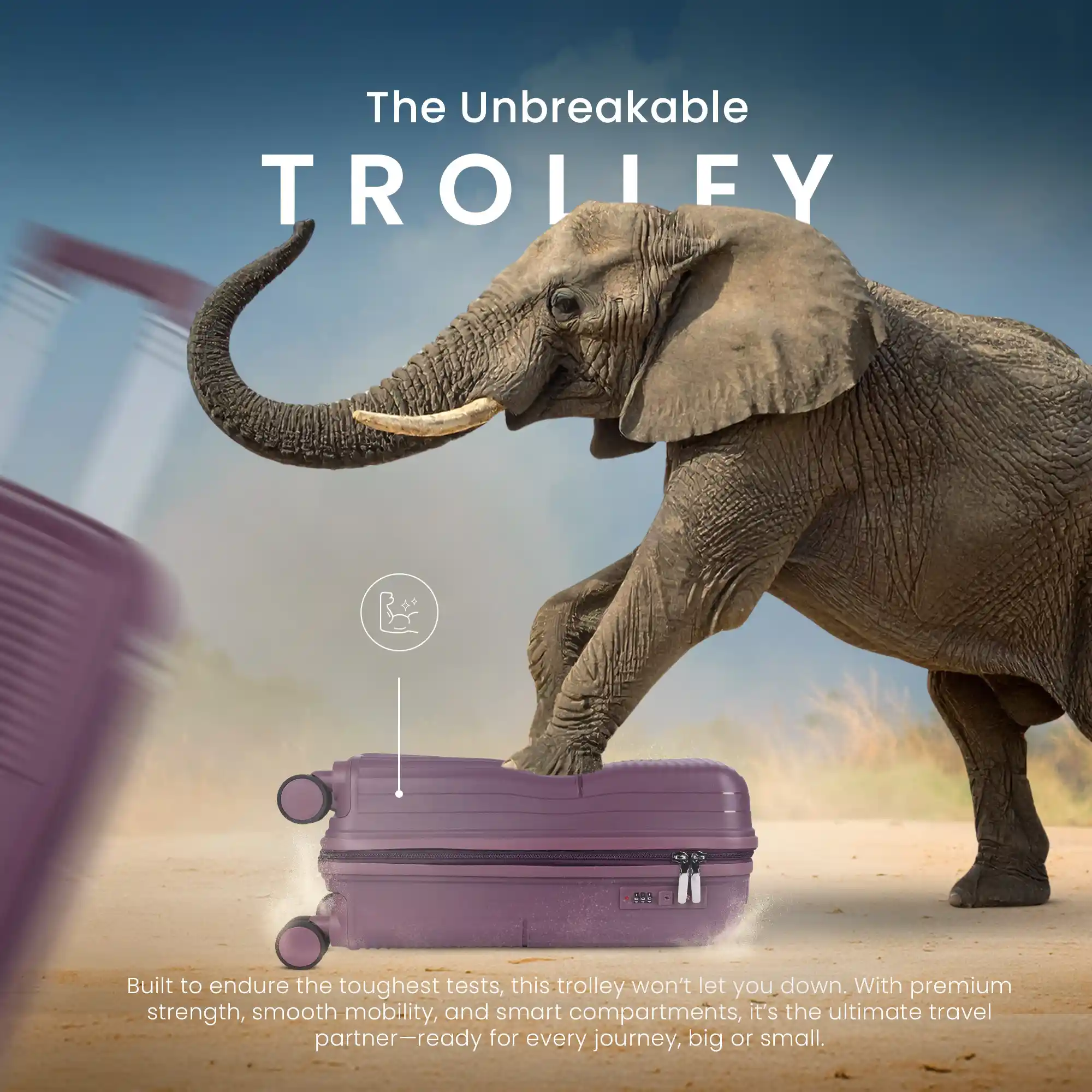 Hard-Sided 8 Wheels Trolley Bags for Travel, Set of 2 (Medium + Cabin) - Polypropylene Trolley Bag with Telescopic Handle & 360° Spinner - Image 15