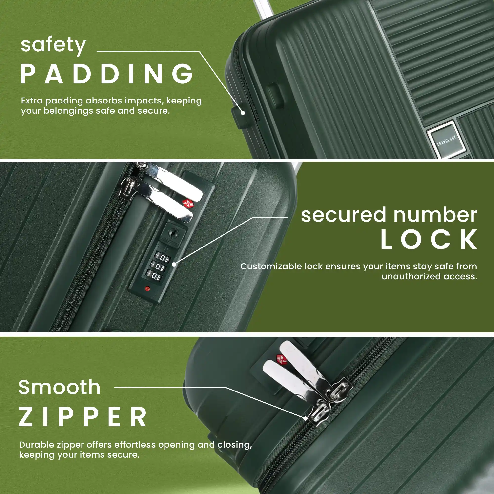 Hard-Sided 8 Wheels Trolley Bags for Travel, Set of 2 (Medium + Cabin) - Polypropylene Trolley Bag with Telescopic Handle & 360° Spinner - Image 6